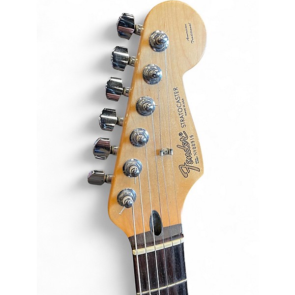 Used Fender American Standard Stratocaster Black and White Solid Body Electric Guitar