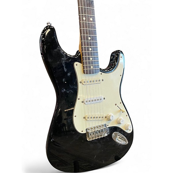 Used Fender American Standard Stratocaster Black and White Solid Body Electric Guitar