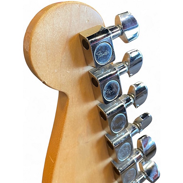 Used Fender American Standard Stratocaster Black and White Solid Body Electric Guitar