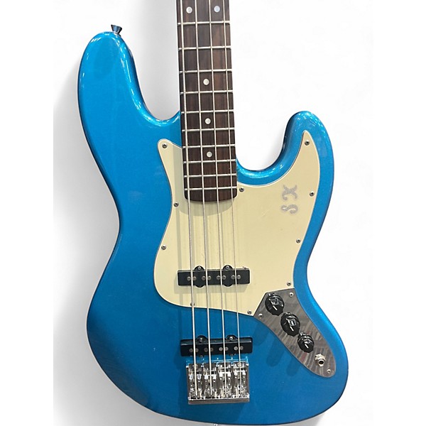 Used SX STANDARD Blue Electric Bass Guitar
