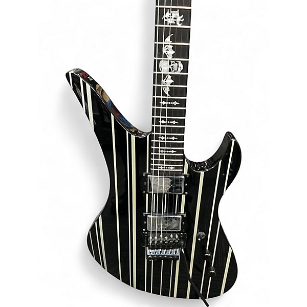 Used Schecter Guitar Research Synyster Gates Signature Custom S BLACK PINSTRIPE Solid Body Electric Guitar