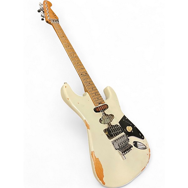 Used EVH Frankie Relic White Solid Body Electric Guitar