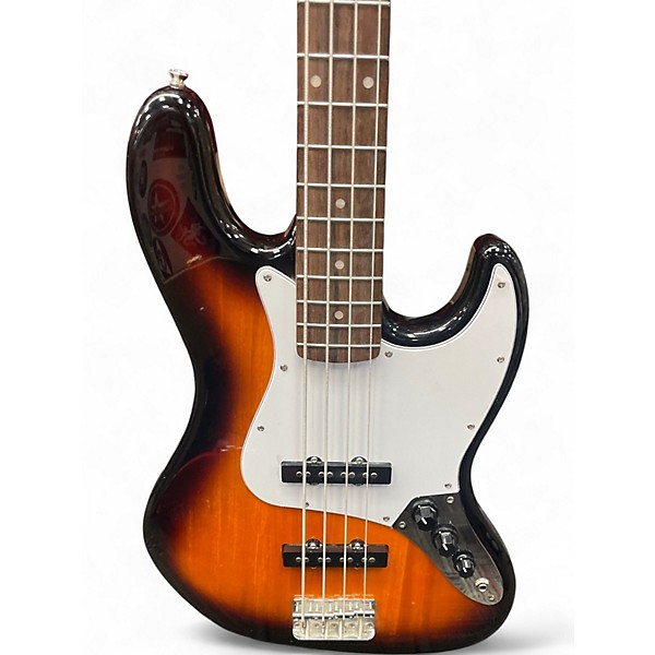 Used Squier Affinity Jazz Bass 2 Color Sunburst Electric Bass Guitar