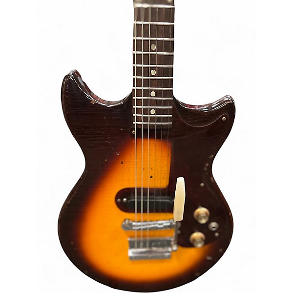 Vintage 1960s Epiphone Olympic Sunburst Solid Body Electric Guitar