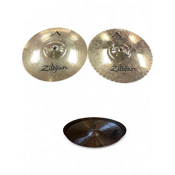 Used Zildjian 14in A Custom Hi Hat Pair Cymbal