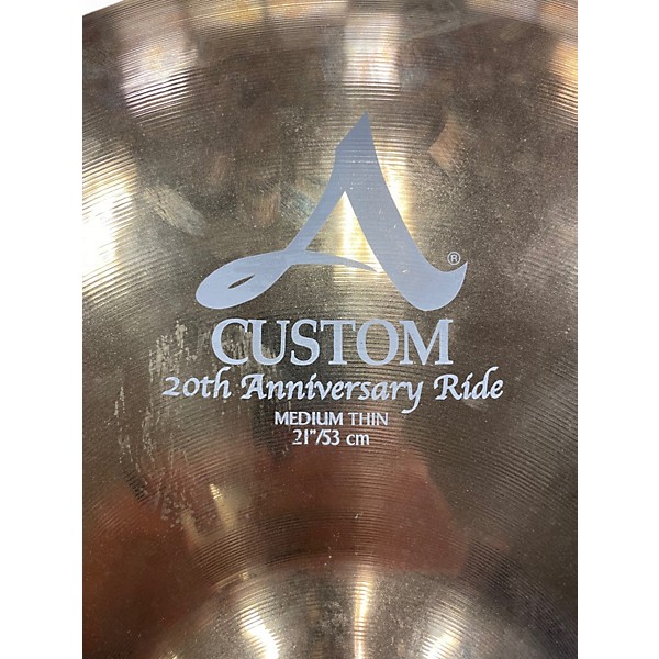 Used Zildjian 21in A Custom 20th Anniversary Ride Cymbal