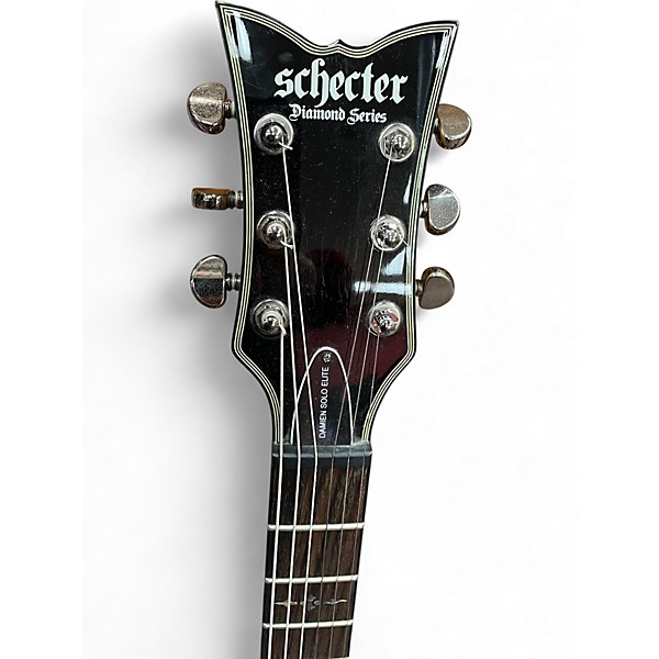 Used Schecter Guitar Research Damien Elite Solo Trans Black Solid Body Electric Guitar