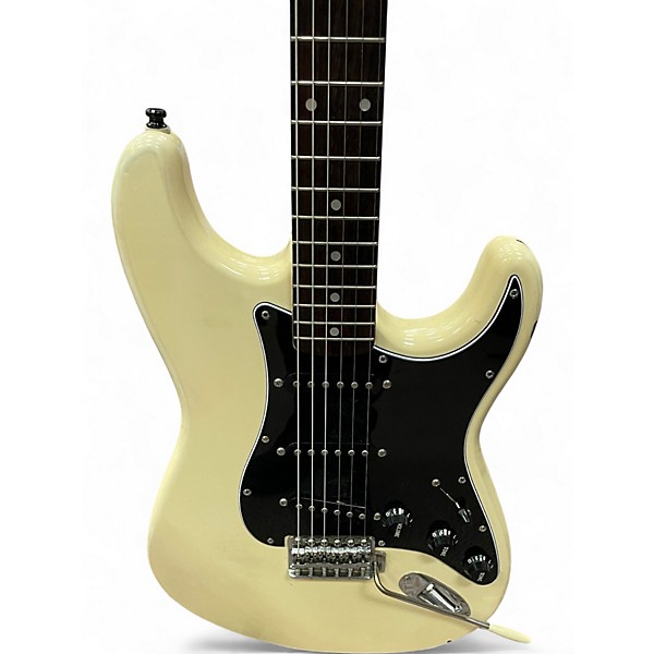 Used Squier STRATOCASTER Black and White Solid Body Electric Guitar