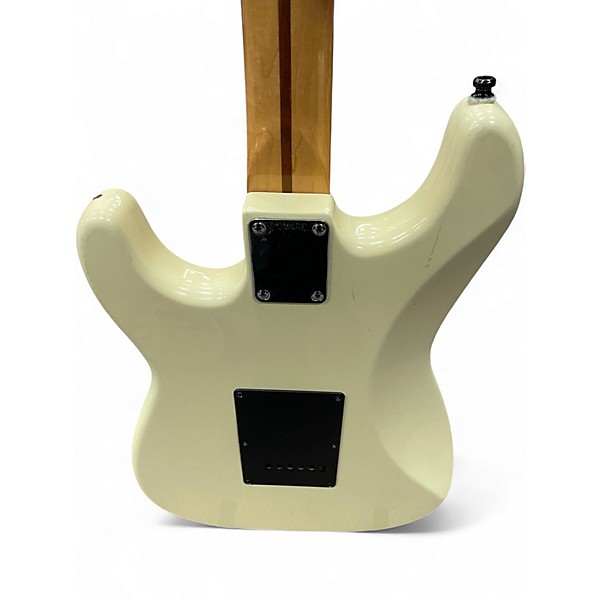 Used Squier STRATOCASTER Black and White Solid Body Electric Guitar