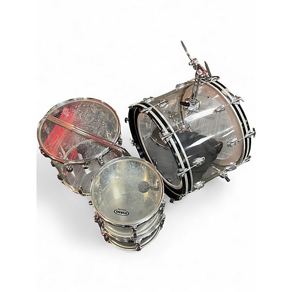 Vintage 1970s Ludwig 4 Piece Vistalite Clear Drum Kit