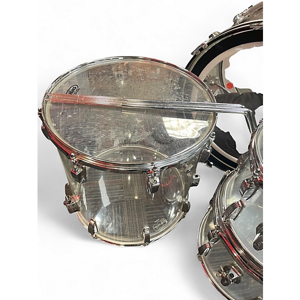 Vintage 1970s Ludwig 4 Piece Vistalite Clear Drum Kit