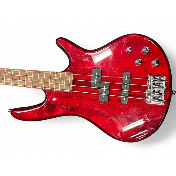 Used Ibanez GSR200 Crimson Red Trans Electric Bass Guitar