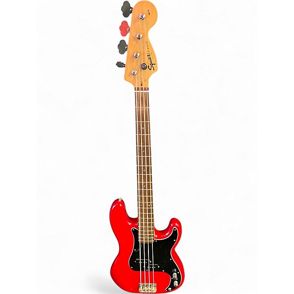 Used Squier Precision Bass Red Electric Bass Guitar