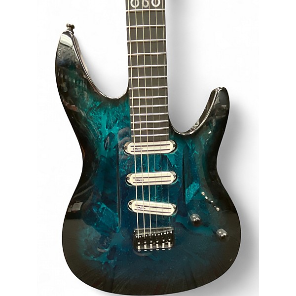 Used Aristides 060 TEAL MARBLE BURST Solid Body Electric Guitar