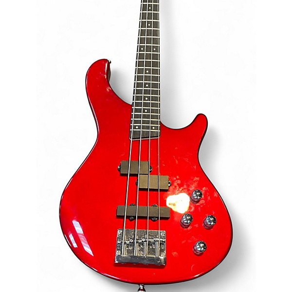 Used Donner Bass Guitar Red Electric Bass Guitar
