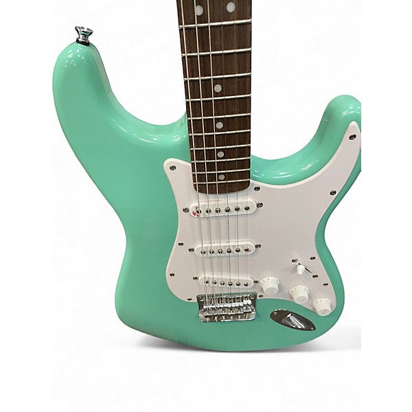 Used Squier Standard Stratocaster Surf Green Solid Body Electric Guitar