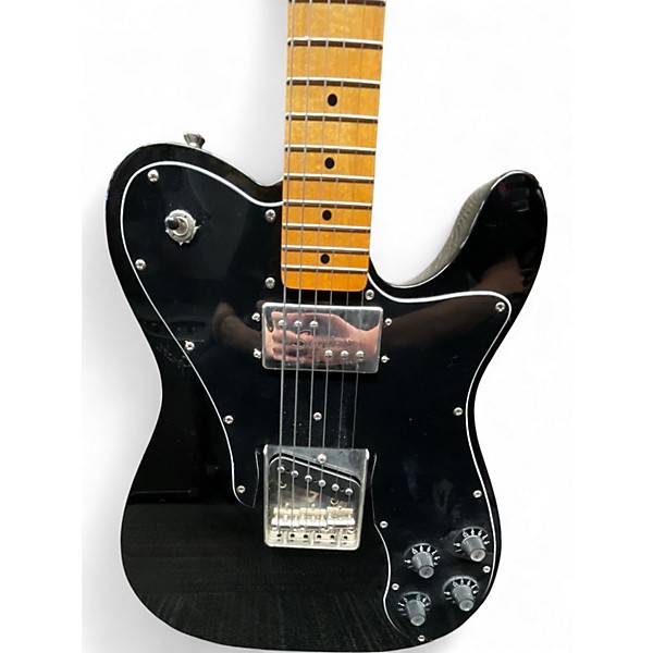 Used 2022 Squier Telecaster Custom Black Solid Body Electric Guitar