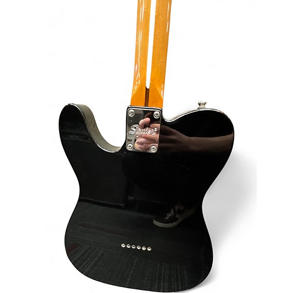 Used 2022 Squier Telecaster Custom Black Solid Body Electric Guitar