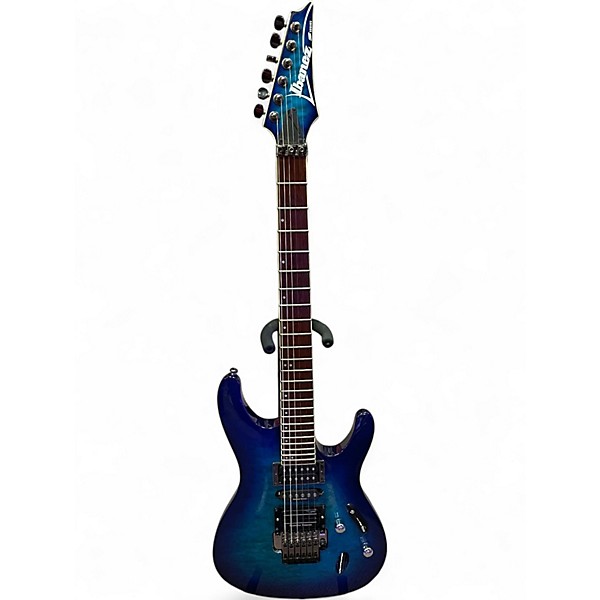 Used Ibanez S670QM Blue Sapphire Solid Body Electric Guitar