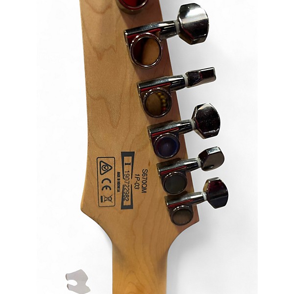 Used Ibanez S670QM Blue Sapphire Solid Body Electric Guitar