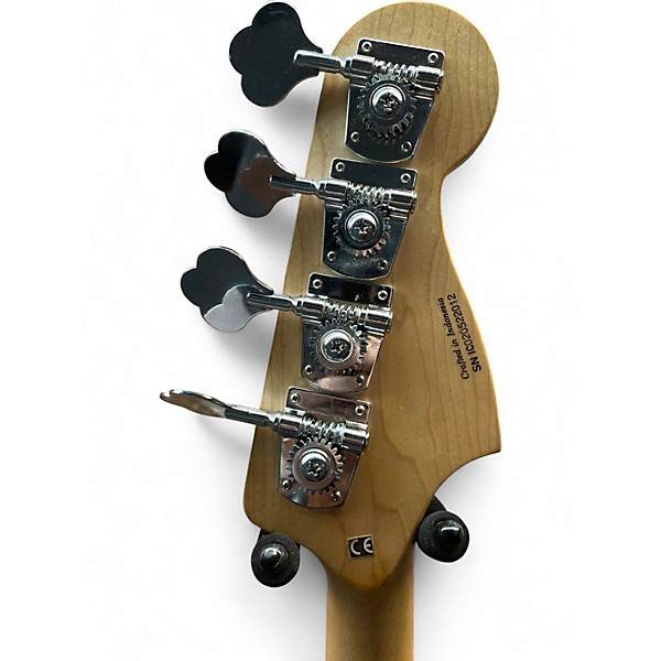 Used Fender Squire PJ Special Left Handed 3 Tone Sunburst Electric Bass Guitar