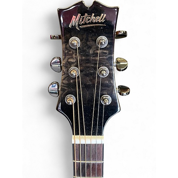Used Mitchell MX430QAB Trans Black Acoustic Electric Guitar