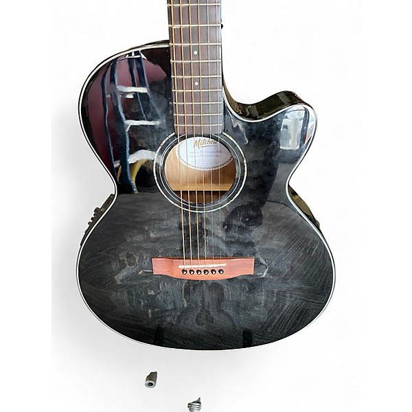 Used Mitchell MX430QAB Trans Black Acoustic Electric Guitar