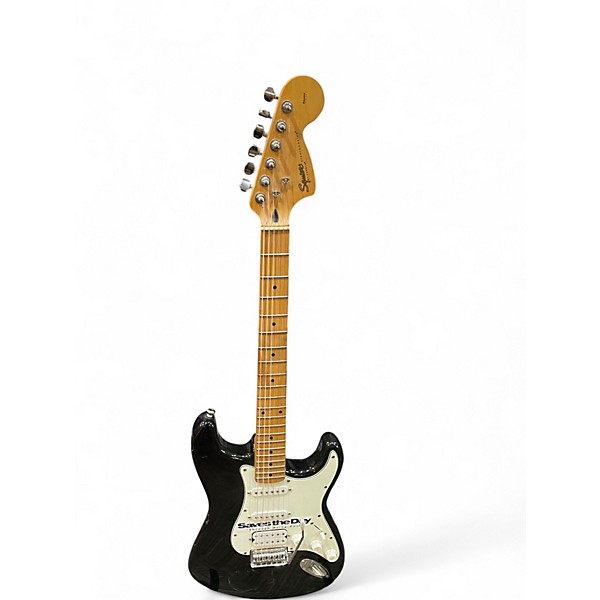 Used Squier Standard Stratocaster Black Solid Body Electric Guitar