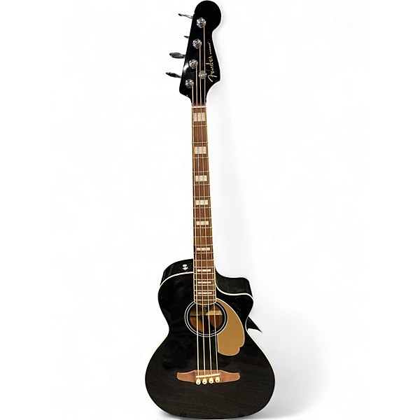 Used Fender Kingman Acoustic Electric Bass Black Acoustic Bass Guitar