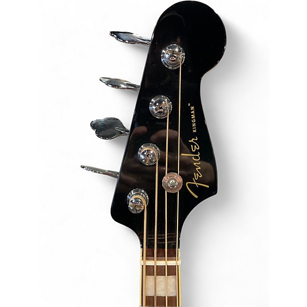 Used Fender Kingman Acoustic Electric Bass Black Acoustic Bass Guitar