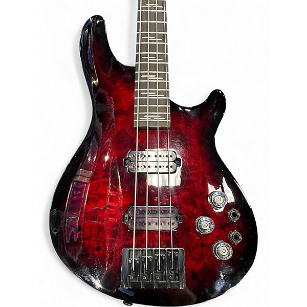 Used Schecter Guitar Research Omen Elite 4 Black Cherry Burst Electric Bass Guitar