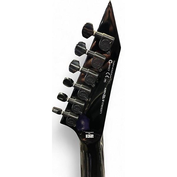 Used ESP LTD KH DEMONOLOGY BLACK W/ WHITE RUNES Solid Body Electric Guitar