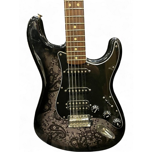 Used Fender Player Stratocaster HSS Black Paisley Solid Body Electric Guitar