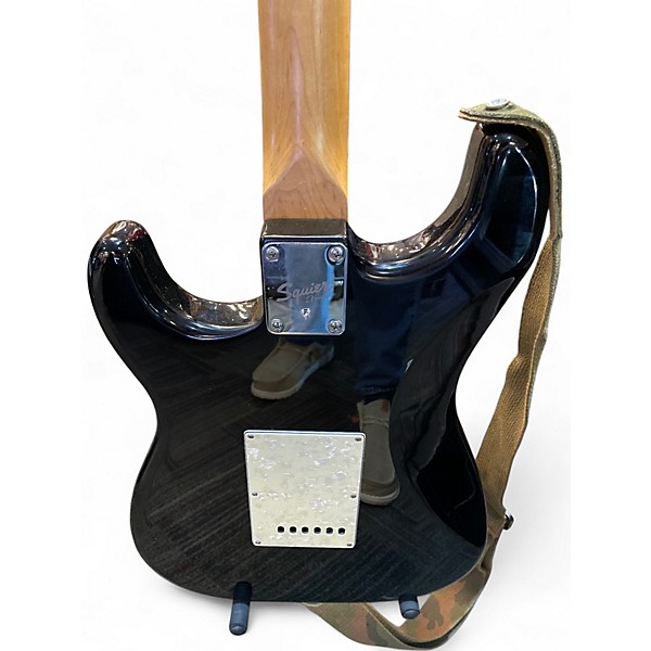 Used Squier Standard Stratocaster Black Solid Body Electric Guitar
