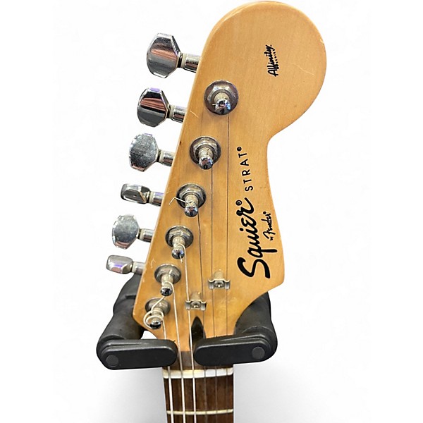 Used Squier Standard Stratocaster Black and White Solid Body Electric Guitar