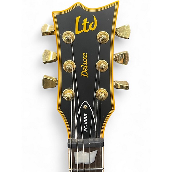 Used ESP LTD EC1000 Black and Gold Solid Body Electric Guitar
