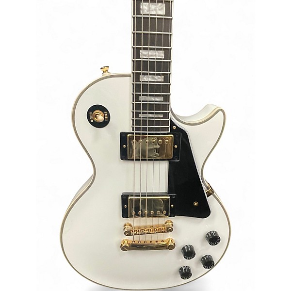 Used 2023 Epiphone Les Paul Custom White Solid Body Electric Guitar