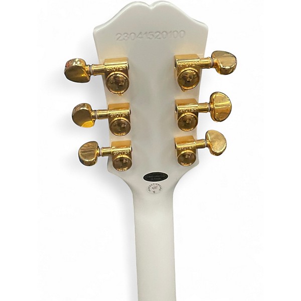 Used 2023 Epiphone Les Paul Custom White Solid Body Electric Guitar