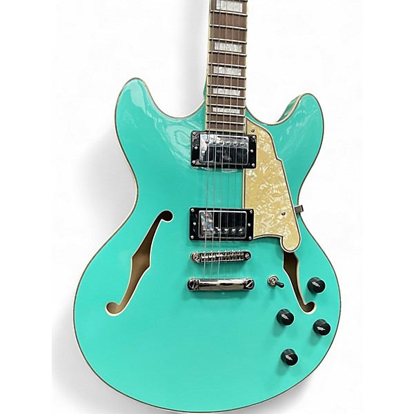 Used D'Angelico Premiere DC Surf Green Hollow Body Electric Guitar