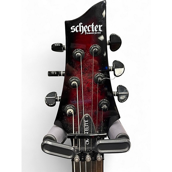 Used Schecter Guitar Research OMEN ELITE 6 Crimson Burst Solid Body Electric Guitar
