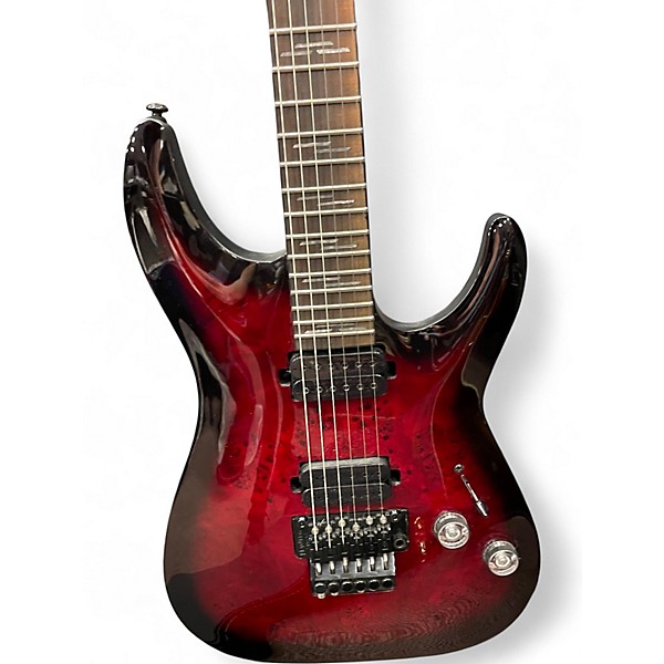 Used Schecter Guitar Research OMEN ELITE 6 Crimson Burst Solid Body Electric Guitar