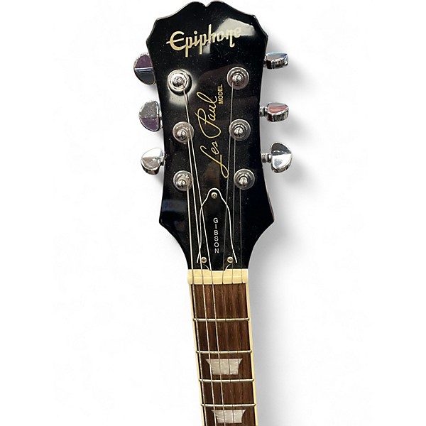 Used 2004 Epiphone Les Paul Standard Brown Sunburst Solid Body Electric Guitar