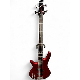 Used Ibanez gsr200LH Chrome Red Electric Bass Guitar