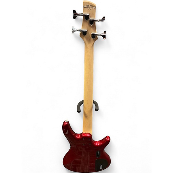 Used Ibanez gsr200LH Chrome Red Electric Bass Guitar