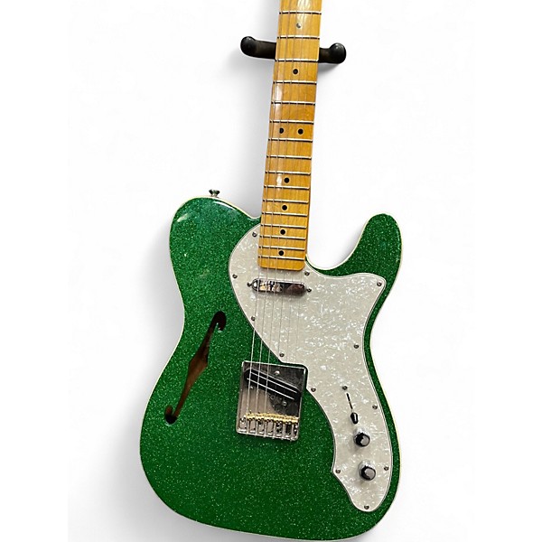 Used Squier Partscaster sparkle Green Solid Body Electric Guitar