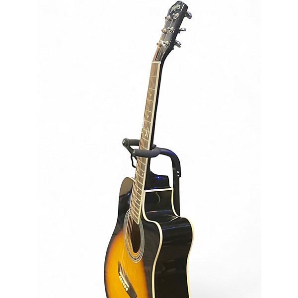 Used Washburn WA90CE 2 Color Sunburst Acoustic Electric Guitar