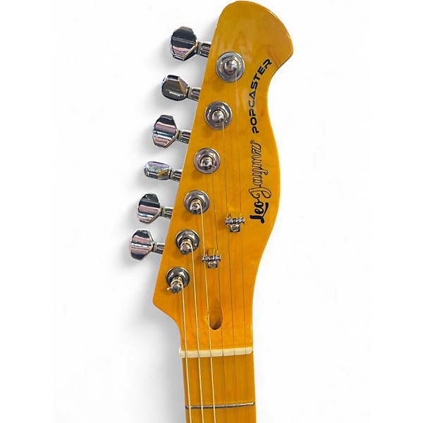 Used Leo Jaymz Popcaster Blue Green Sparkle Solid Body Electric Guitar