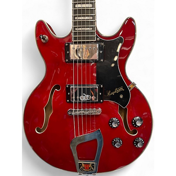 Used 2021 Hagstrom Alvar Candy Apple Red Hollow Body Electric Guitar