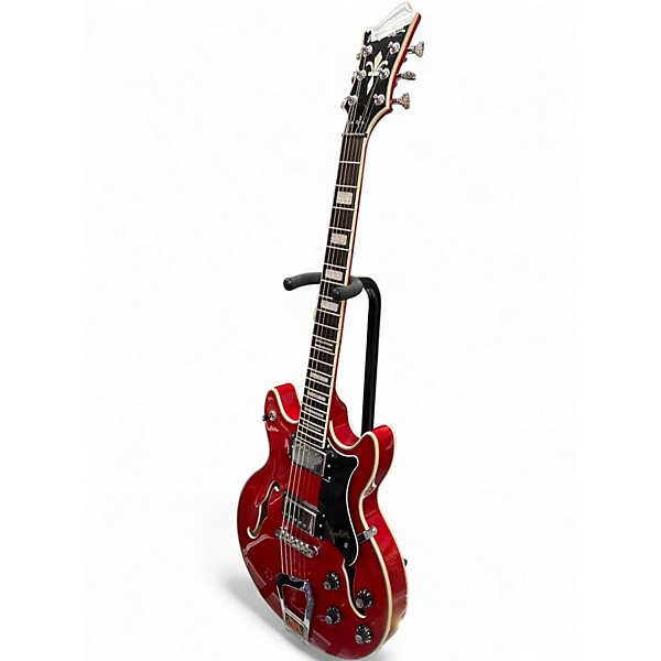 Used 2021 Hagstrom Alvar Candy Apple Red Hollow Body Electric Guitar