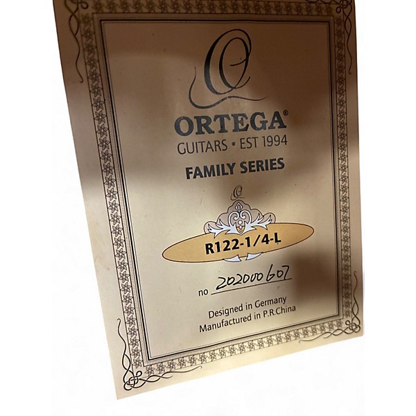 Used Ortega R122 1/4 LEFT HANDED Natural Classical Acoustic Guitar